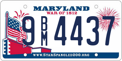 MD license plate 9BM4437