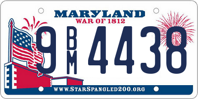 MD license plate 9BM4438