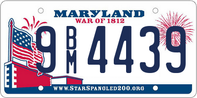 MD license plate 9BM4439