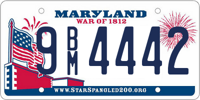 MD license plate 9BM4442