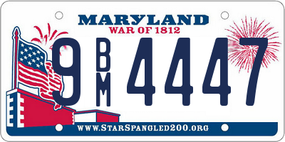 MD license plate 9BM4447