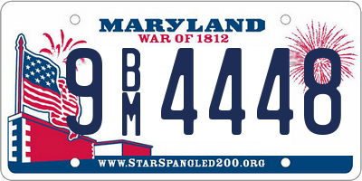 MD license plate 9BM4448