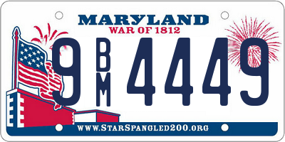 MD license plate 9BM4449