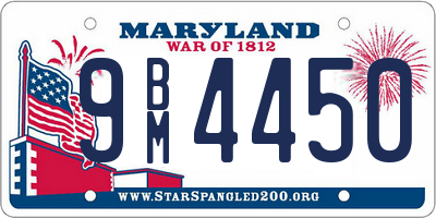 MD license plate 9BM4450