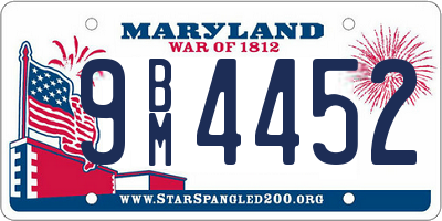 MD license plate 9BM4452