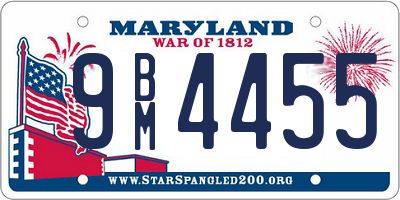 MD license plate 9BM4455