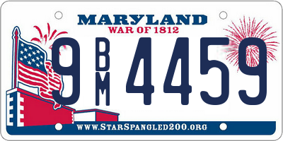 MD license plate 9BM4459