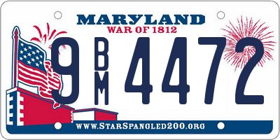 MD license plate 9BM4472
