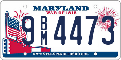 MD license plate 9BM4473