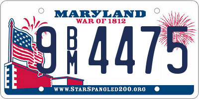 MD license plate 9BM4475