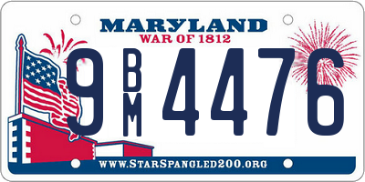 MD license plate 9BM4476