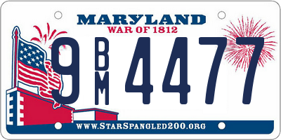 MD license plate 9BM4477