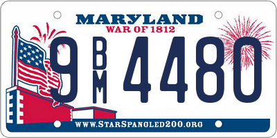 MD license plate 9BM4480