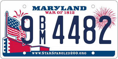 MD license plate 9BM4482