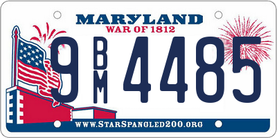 MD license plate 9BM4485