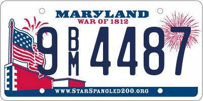 MD license plate 9BM4487
