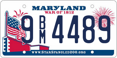 MD license plate 9BM4489