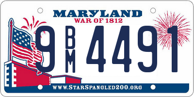 MD license plate 9BM4491