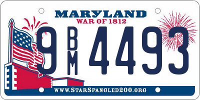 MD license plate 9BM4493