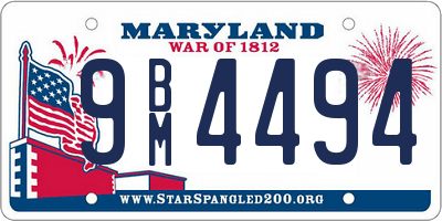 MD license plate 9BM4494