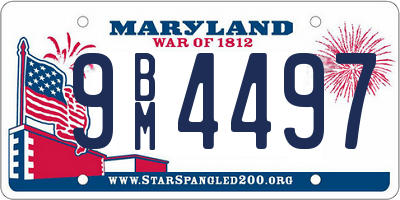 MD license plate 9BM4497