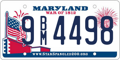 MD license plate 9BM4498