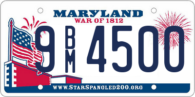 MD license plate 9BM4500