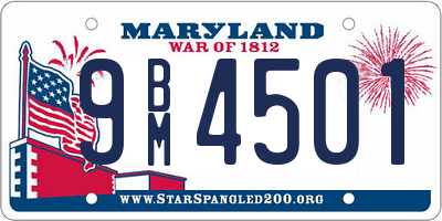 MD license plate 9BM4501