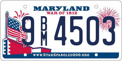 MD license plate 9BM4503