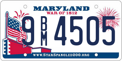 MD license plate 9BM4505