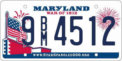 MD license plate 9BM4512