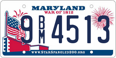 MD license plate 9BM4513
