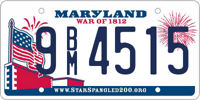 MD license plate 9BM4515