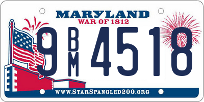 MD license plate 9BM4518