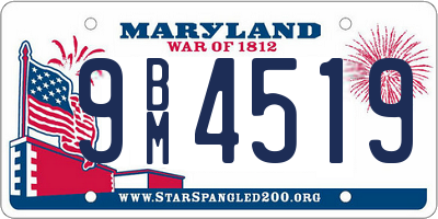 MD license plate 9BM4519