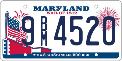 MD license plate 9BM4520