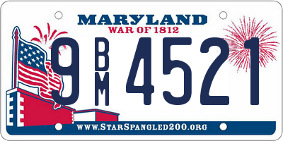 MD license plate 9BM4521