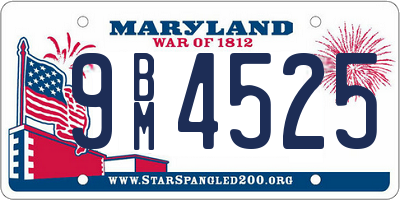 MD license plate 9BM4525