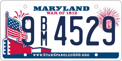 MD license plate 9BM4529