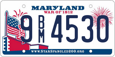 MD license plate 9BM4530