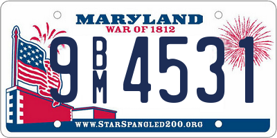 MD license plate 9BM4531