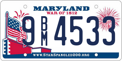 MD license plate 9BM4533