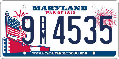 MD license plate 9BM4535