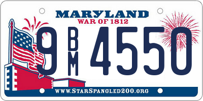 MD license plate 9BM4550