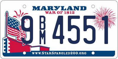 MD license plate 9BM4551