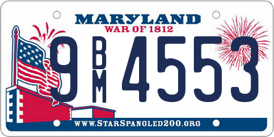 MD license plate 9BM4553