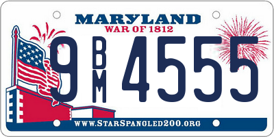 MD license plate 9BM4555