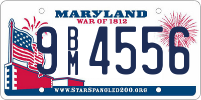 MD license plate 9BM4556