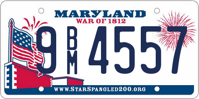 MD license plate 9BM4557