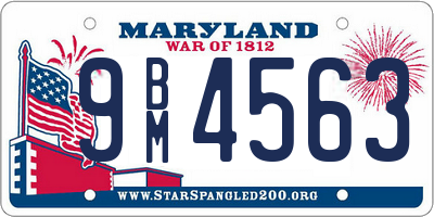 MD license plate 9BM4563